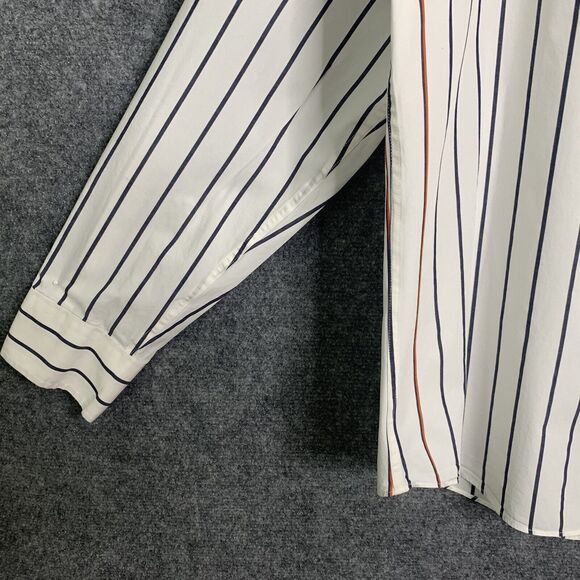 Murano Long Sleeve Slim Fit Button Up Shirt Men Size XL Striped Cotton Blend - Picture 4 of 16